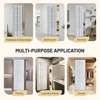 CCBOYSHARDWARE PVC Accordion Door with Lock and Handle, White, Double-layer PVC, Space-saving Folding Door,Easily trimmable, Complete hardware kit included, Waterproof and easily clean 6