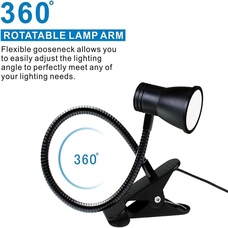 Bedside LED Clip Table Light Eye Protection Night Lamp Student children's Writing Reading Learning Special 3-color Table Lamps