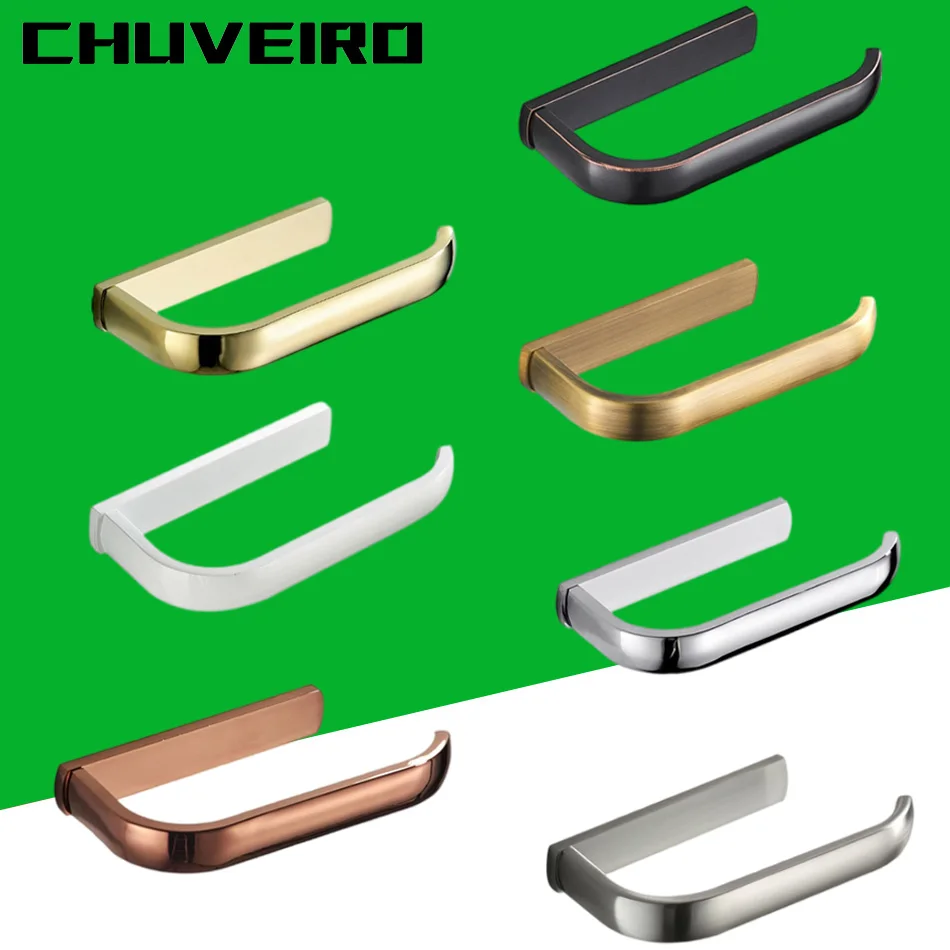 Антикварный держатель для бумаги Латунь Розовое золото Никель Белый Хром Черный Настенный держатель для кухни Ванной комнаты Рулон туалетной бумаги Подвесной держатель для салфеток