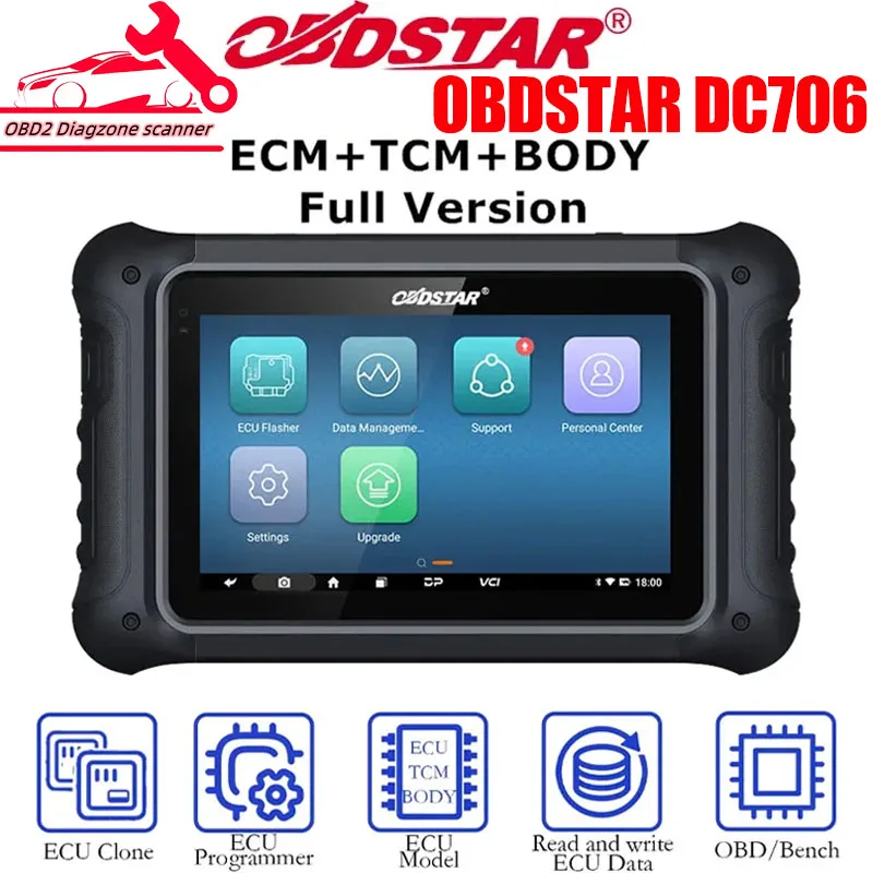 OBDSTAR DC706 ECU Tool for Car and Motorcycle ECM/ TCM/ BODY ECU Clone with MP001 Set and P003 Adapter