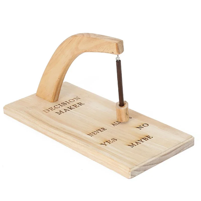 Originality Laser Engraved Wooden Decision Maker Yes or no Game Magnetic Carves Pendulum Oak Wood Crafts Decoration