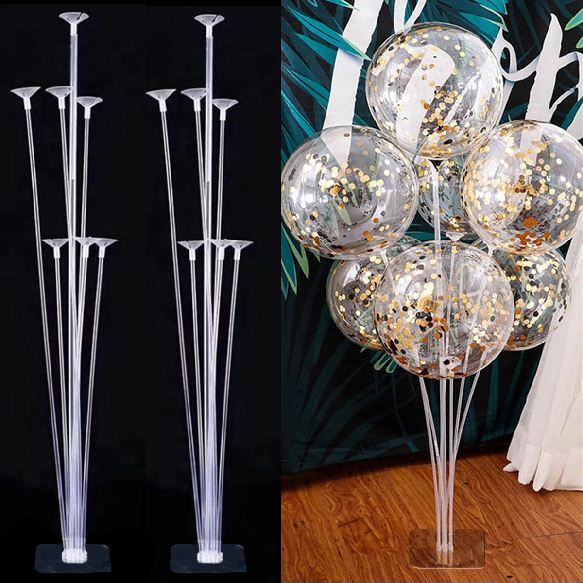 1/2/4/6Set stojak na balony stół weselny uchwyt na balony kolumna dekoracje na przyjęcie urodzinowe dla dzieci Baby Shower balony konfetti wsparcie