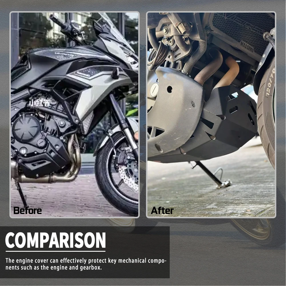 

Engine Chassis Guard Anti-Collision Bash Bottom Skid Plate For Kawasaki Versys 650 KLE650 2015-2025 Versys 650 KLE650 Motorcycle