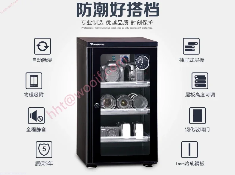 فرن تجفيف عدسة الكاميرا الإلكترونية الذكية، وخزانة إزالة الرطوبة، وصندوق مقاوم للرطوبة صغير ومتوسط الحجم AD-051CH