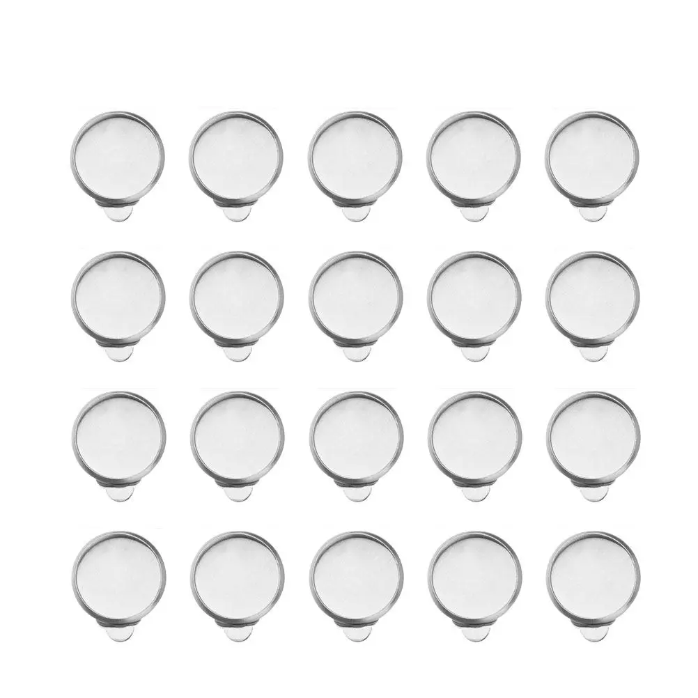 50 unidades de bases para pendientes de clip de 10 mm, en blanco, para hacer pendientes personalizados, joyería artesanal para fiestas de cumpleaños, disfraces y graduación