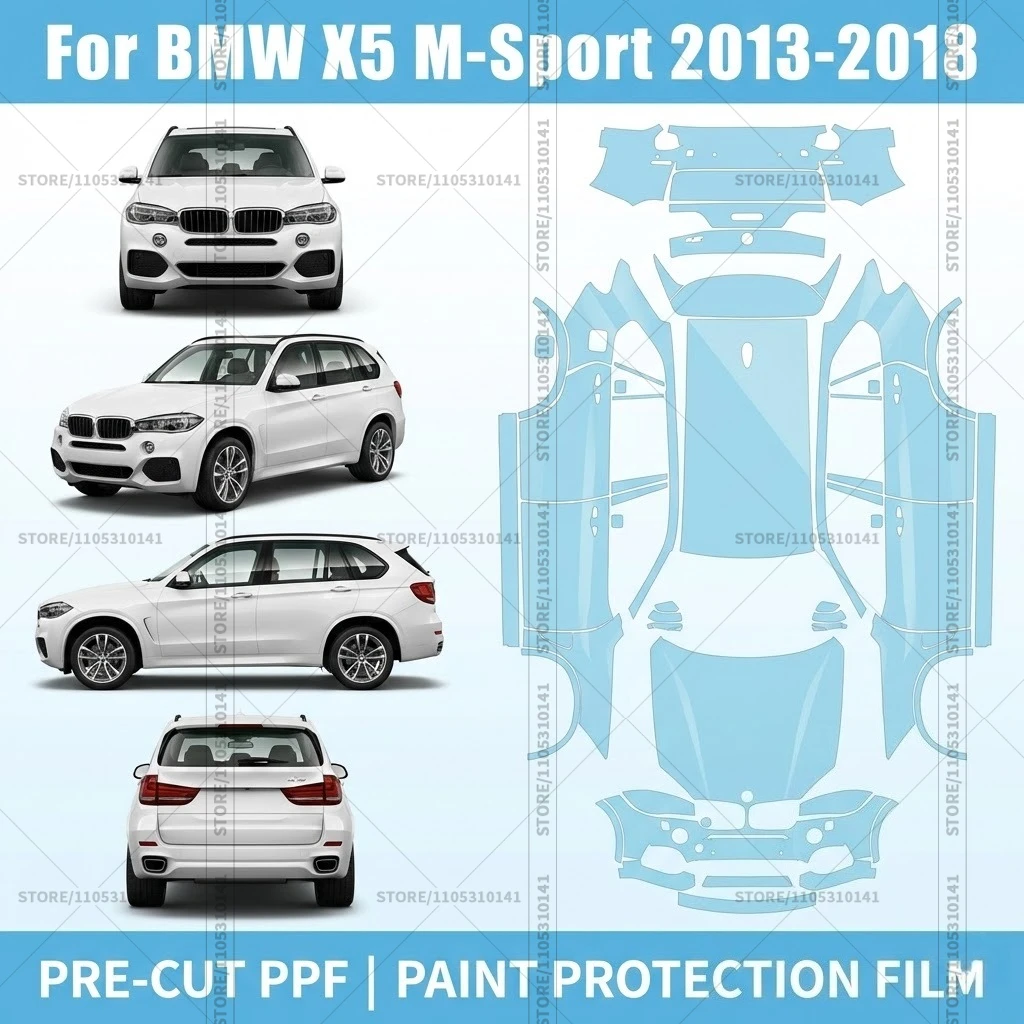 

Pre-Cut Paint Protection Film PPF Transparent Car Film Automotive PPF Full Vehicle For BMW X5 M-Sport 2013-2018