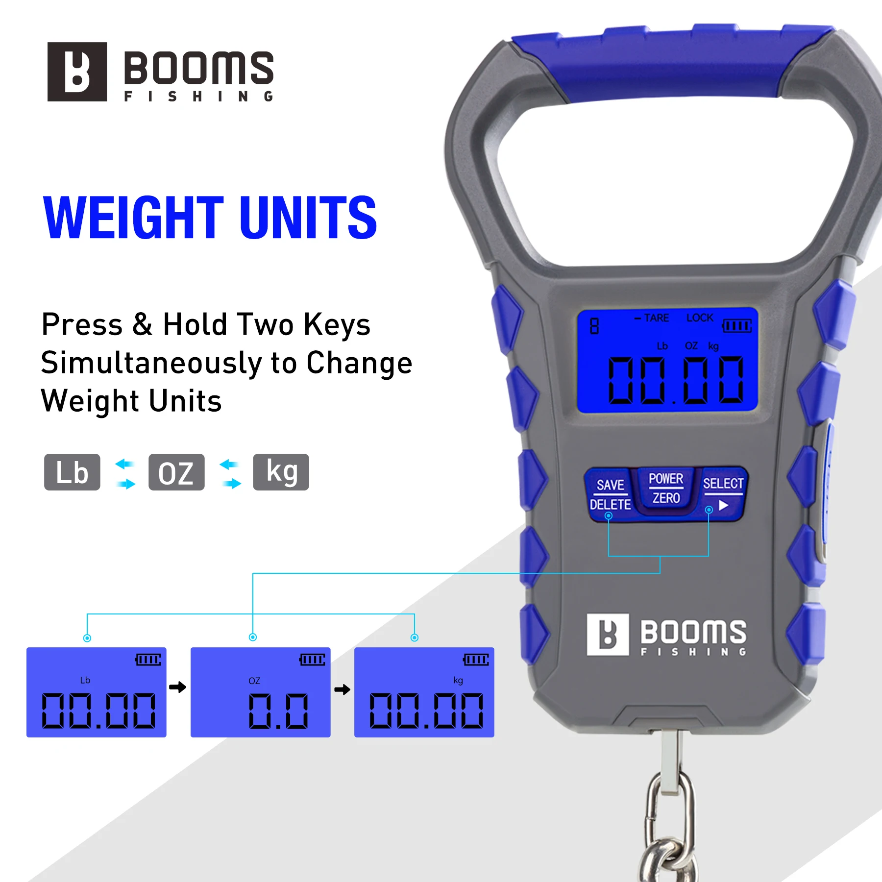 Boomsfishing XW50 Báscula de pesca digital con carga USB y mango - imagen 3