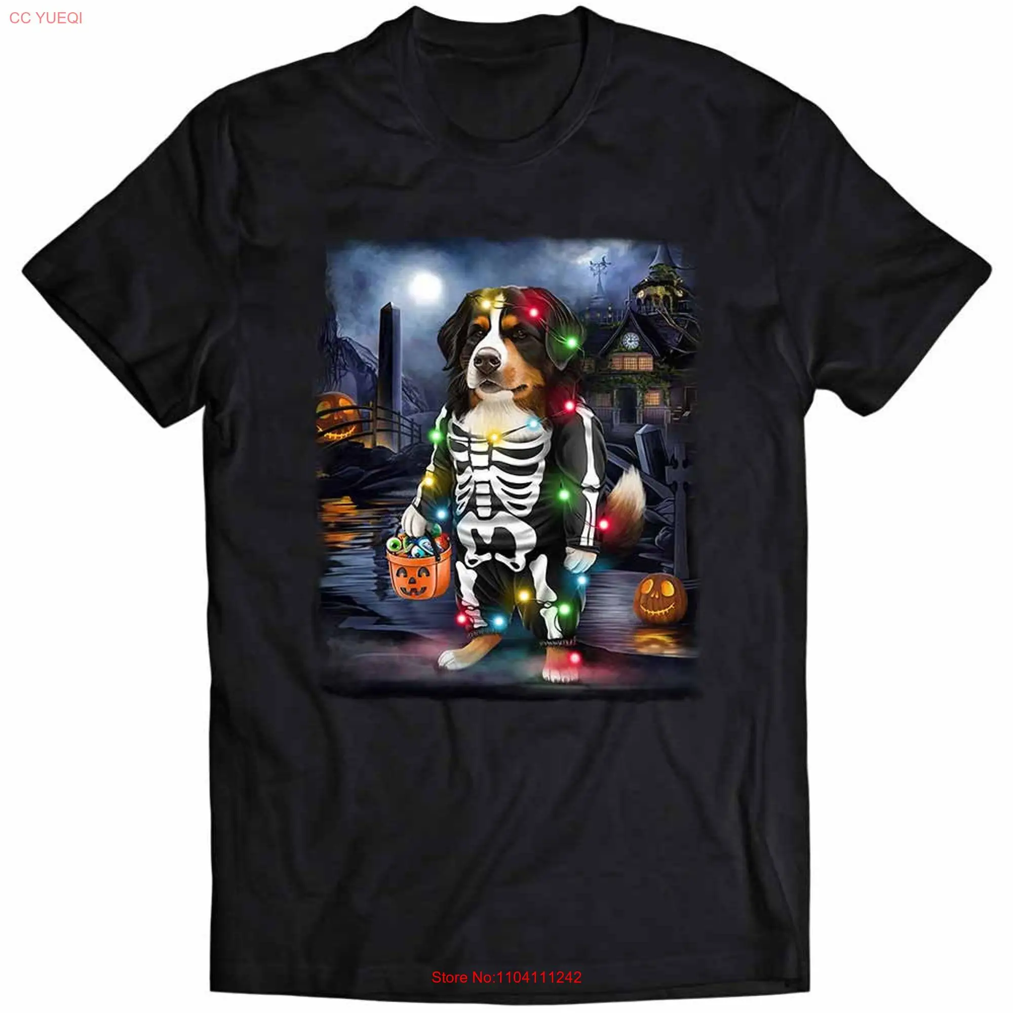 Bernese Mountain Dog Dress Up in Skeleton Costume for Halloween  Youth T Shirt PrintStarT long or short sleeves