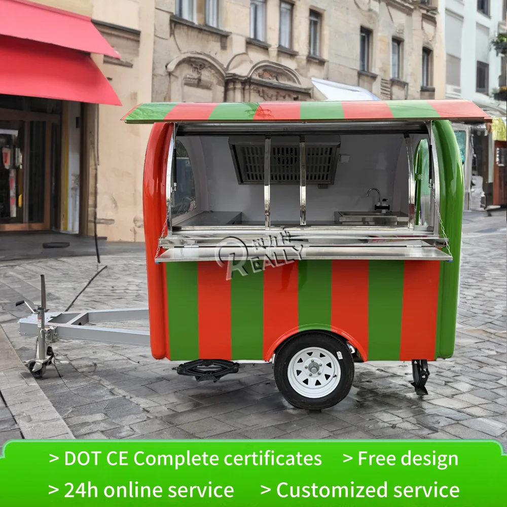 Commercial Concession Street Food Cart Mobile Coffee Fast Food Trailer Fully Equipped Street Food Truck For Sale view 6