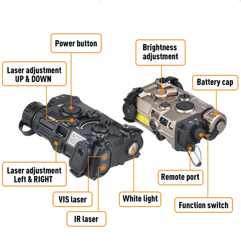 WADSN OGL PEQ15 NGAL Red Green Blue IR Battery Box Surefir M300 M600 Flashlight AR15 Accessories AXON Dual Pressure Switch