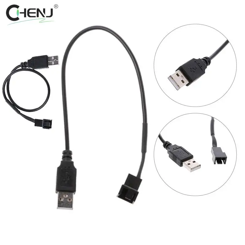 

1 шт. 3pin или 4pin адаптер для вентилятора к Usb-кабелю 3/4 Pin компьютерный ПК Вентилятор кабель питания Соединительный адаптер 5 в 30 см