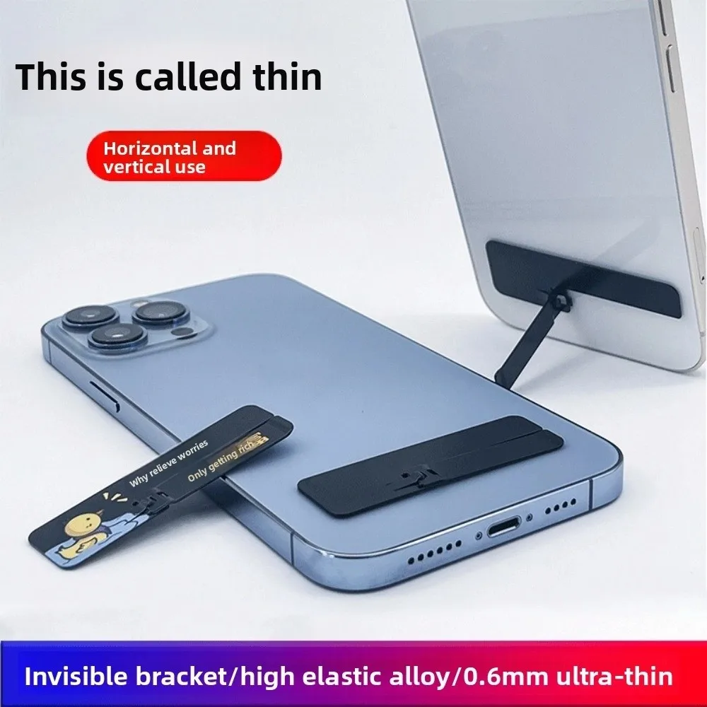 

Creative Adhesive Phone Holder Ultra-thin Removable Mobile Phone Bracket Folding Invisible Back Sticker Phone Desktop Stand Car