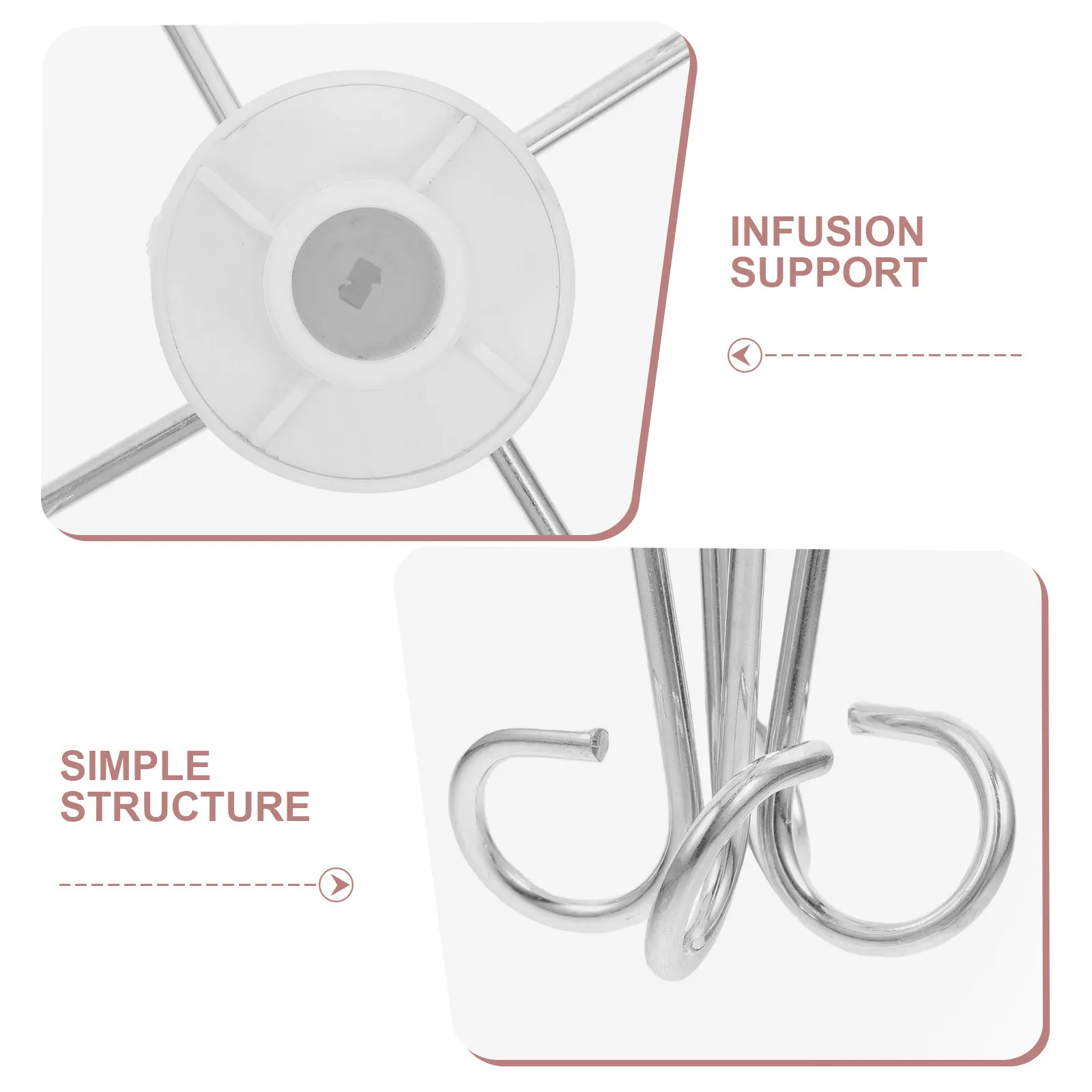 Adjustable Heavy Duty Iv Pole Hook Metal Drip Bag Holder for Vertical Drip Racks Iv Stands and Bottle Hangers in Hospital Clinic