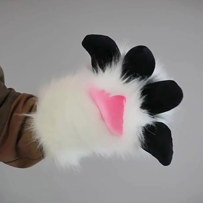 Unisex Cosplay Gloves Cartoon Animal Paw Shape Plush Gloves Halloween Mittens Furry Cuffs Gloves for Carnival Party Dropshipping