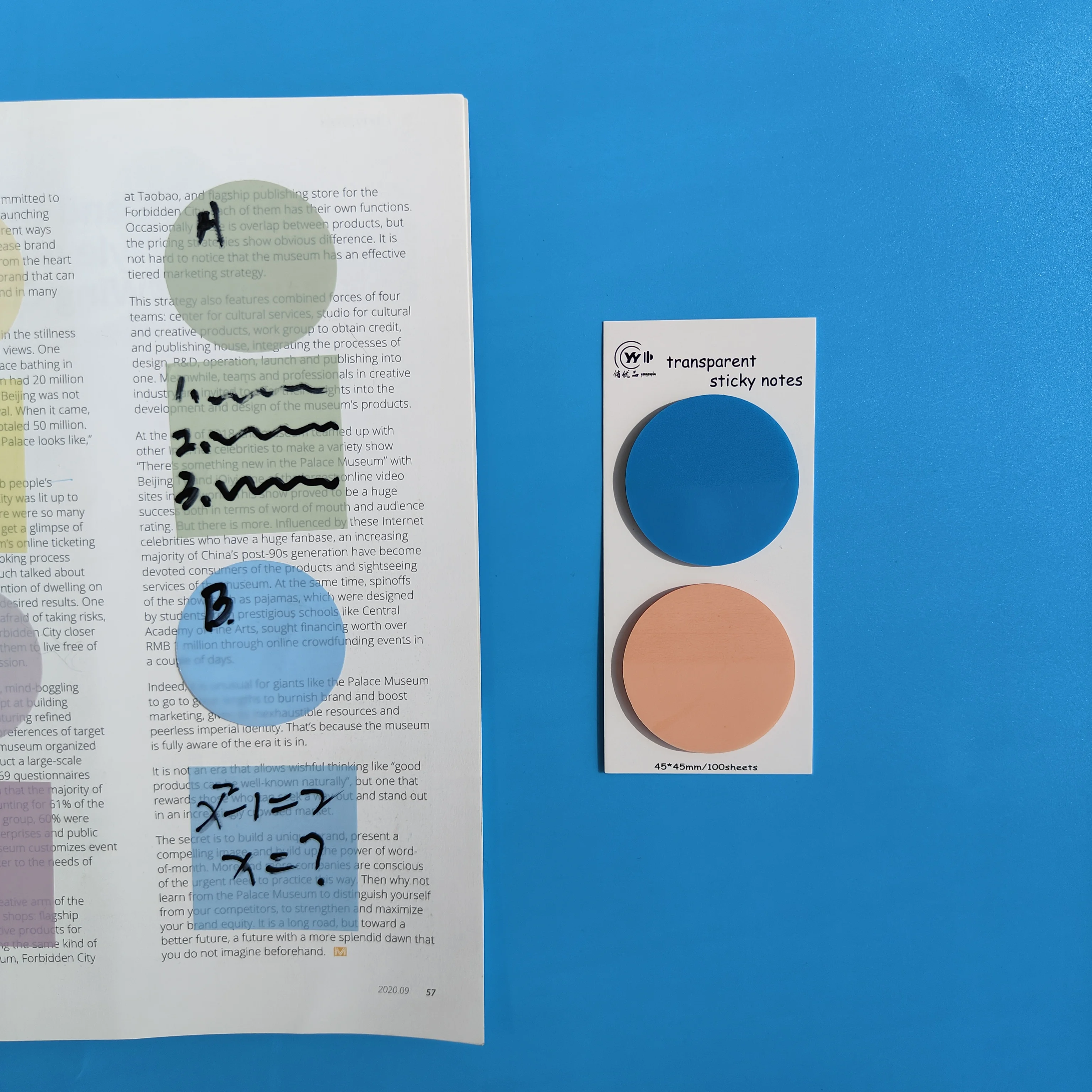 100 Sheets Transparent Sticky Notes Self-Adhesive Annotation Books Notepad Bookmarks Memo Pad Index Tabs Stationery