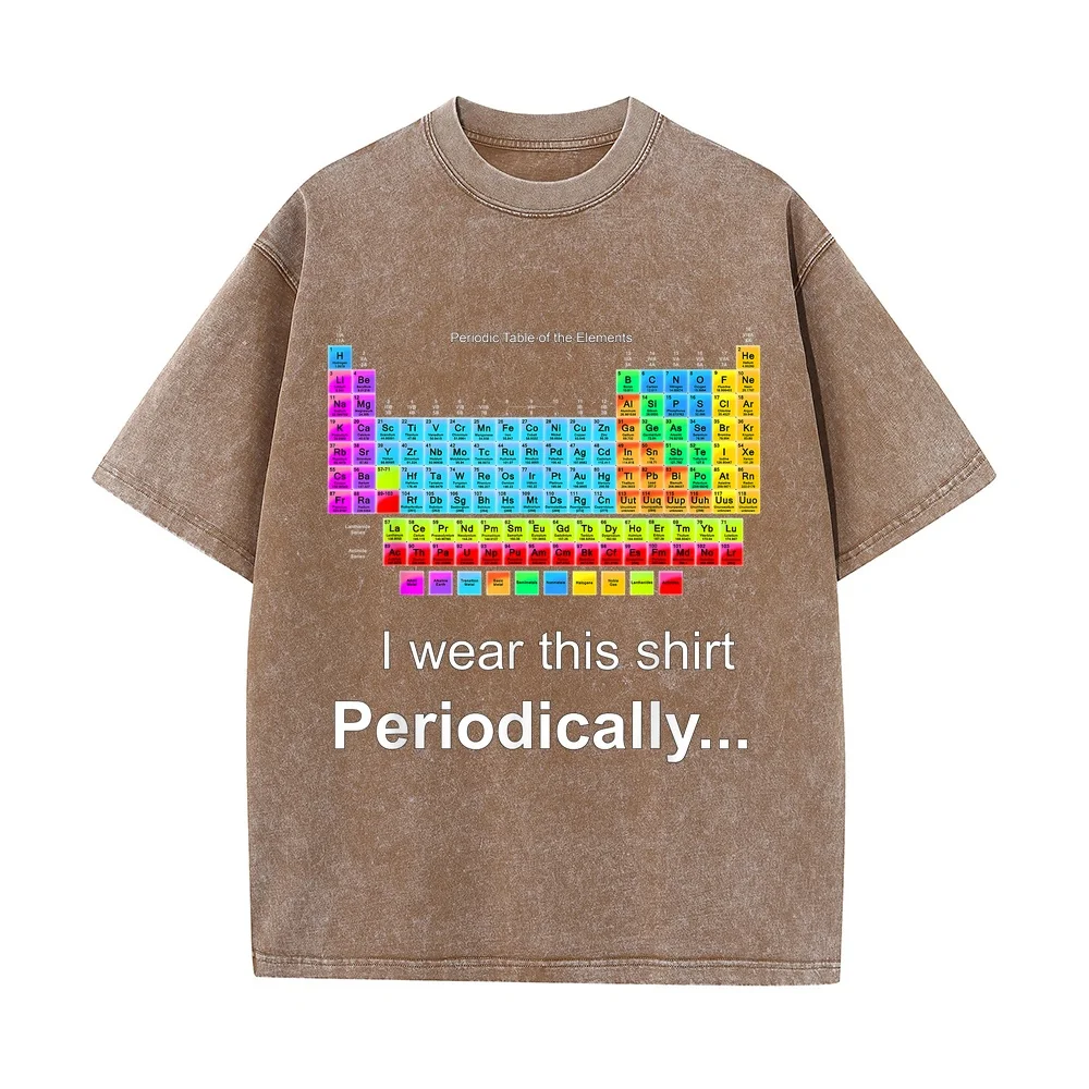 Wear This Periodically Periodic Table of Elements T-Shirt Small Vintage Clothing Y2k Clothes Man Big Size Short Sleeve T Shirt