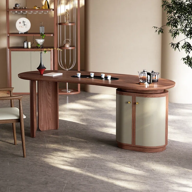 TTHigh-end tea table and chair combination boss office tea table modern light luxury Kung Fu tea table