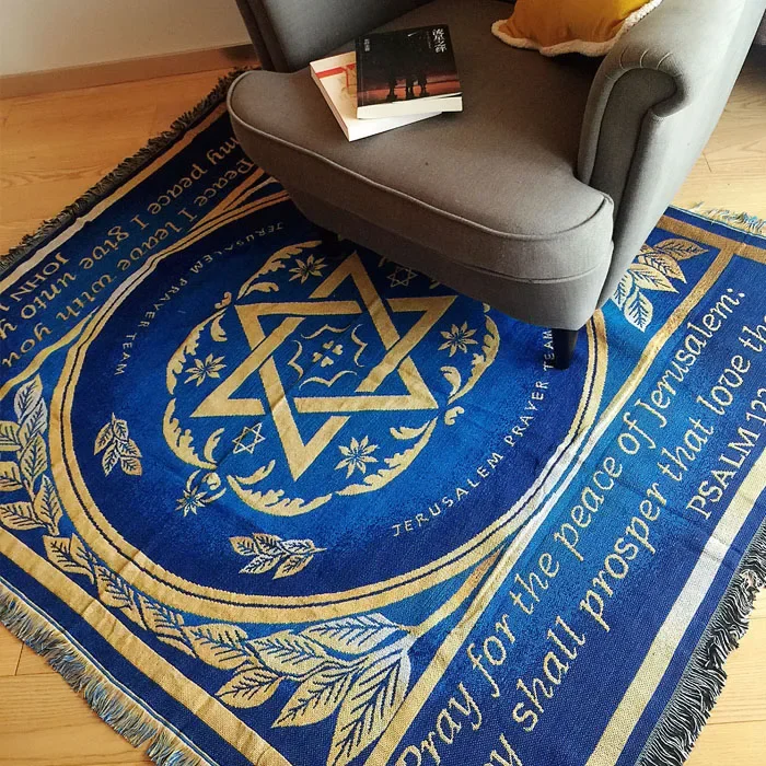 Pure Cotton Carpet Thin Blanket Ethnic Art Sofa Towel Blanket Bed Cover Living Room Bedroom Felts Tapestry Throw Mat 125X150 CM