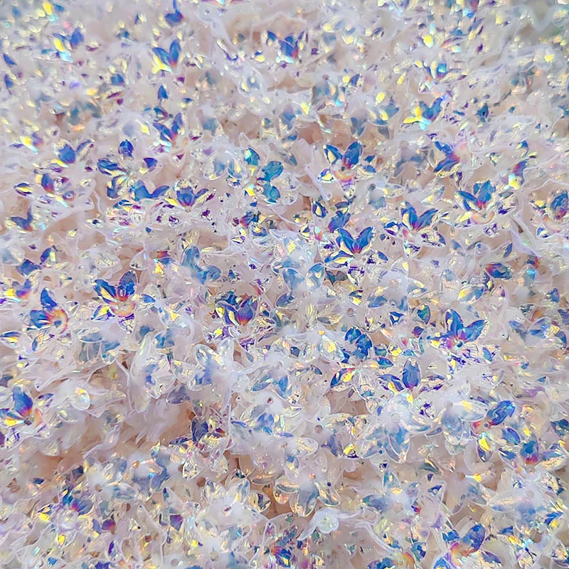 300/600 Stück atemberaubende Acryl-3D-Blumenperlen in AB-Farbe, geeignet für DIY-Schmuck, Kleidung und Accessoires. – Detail 8