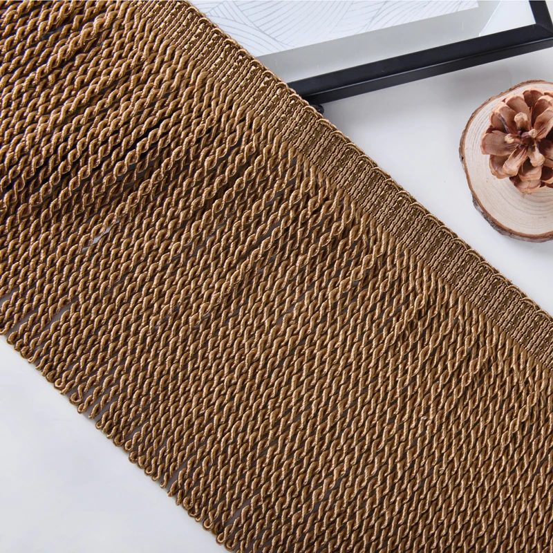 12 Yards Gold Bullion Fringe Trim Home Decorative Curtain Twisted Tassel Fringe for Sewing DIY Sofa Flag Fringe Accessories