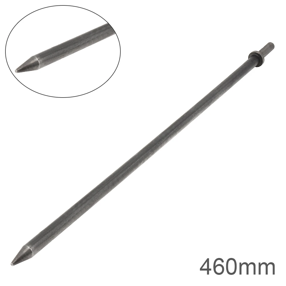 450mm Hard 45# Steel Solid Long Air Chisel Impact Head Support Pneumatic Tools for Rusting Removal, 450mm Pneumatic Impact Head