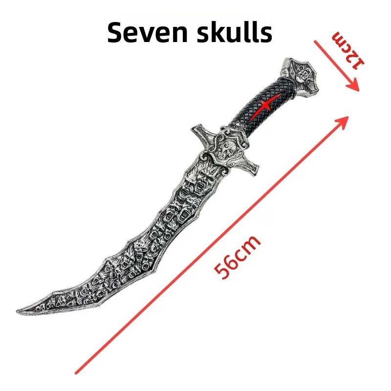 56 cm/22.05in Schedel Speelgoed Mes Assassin Anime Model Rekwisieten Randapparatuur Kunststoffen Halloween Collectible Verjaardag Decoratie Jongens Gift