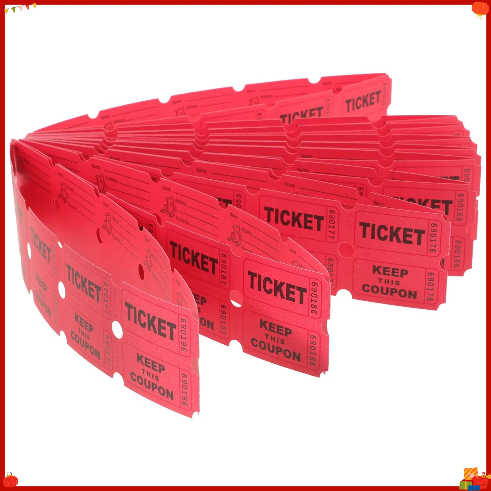 

100Pcs Paper Raffle Lottery Tickets Carnival Circus Party Blank Prize Draw Ticket Labels For Festival Carnival Event Supplies