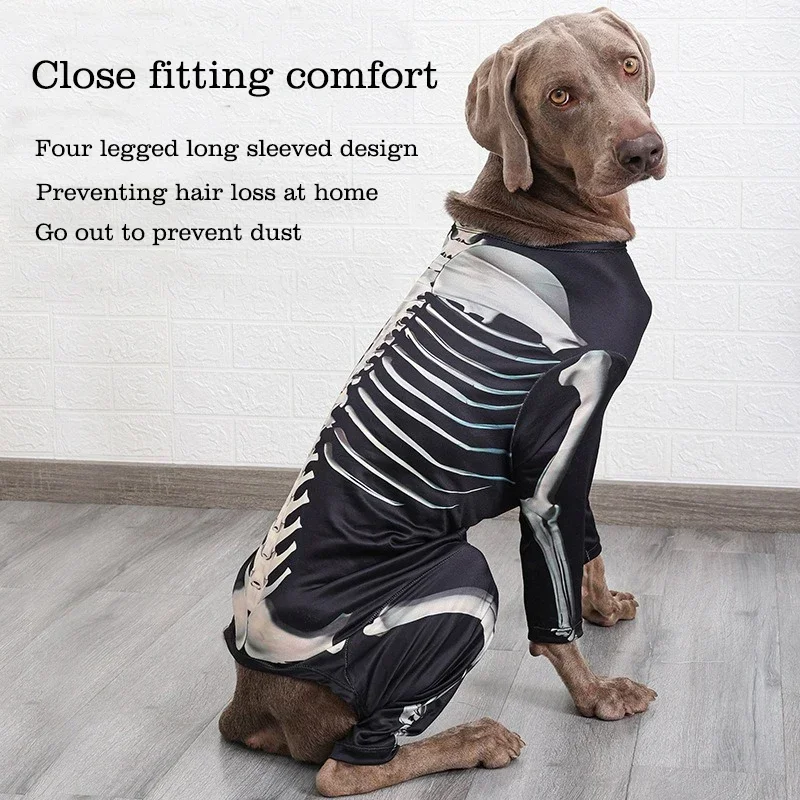 Pet Clothing Halloween Transformation Dressup Skeleton Dog Clothing Pet Cosplay Jumpsuit Halloween Transform Outfit Pet Supplies