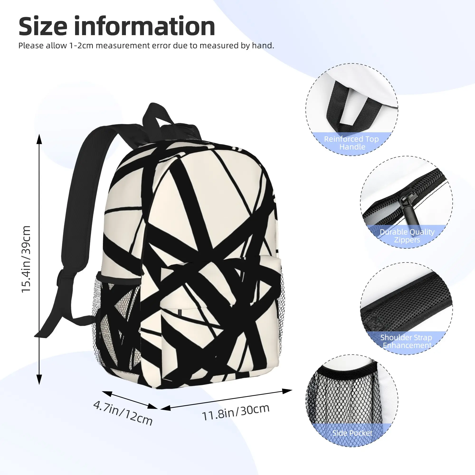 EVH authentic stripes Van Halen eggshell Backpack Hot Sale Daypack Boys Girls BookBag Shoulder Bags for Men Women School Bag