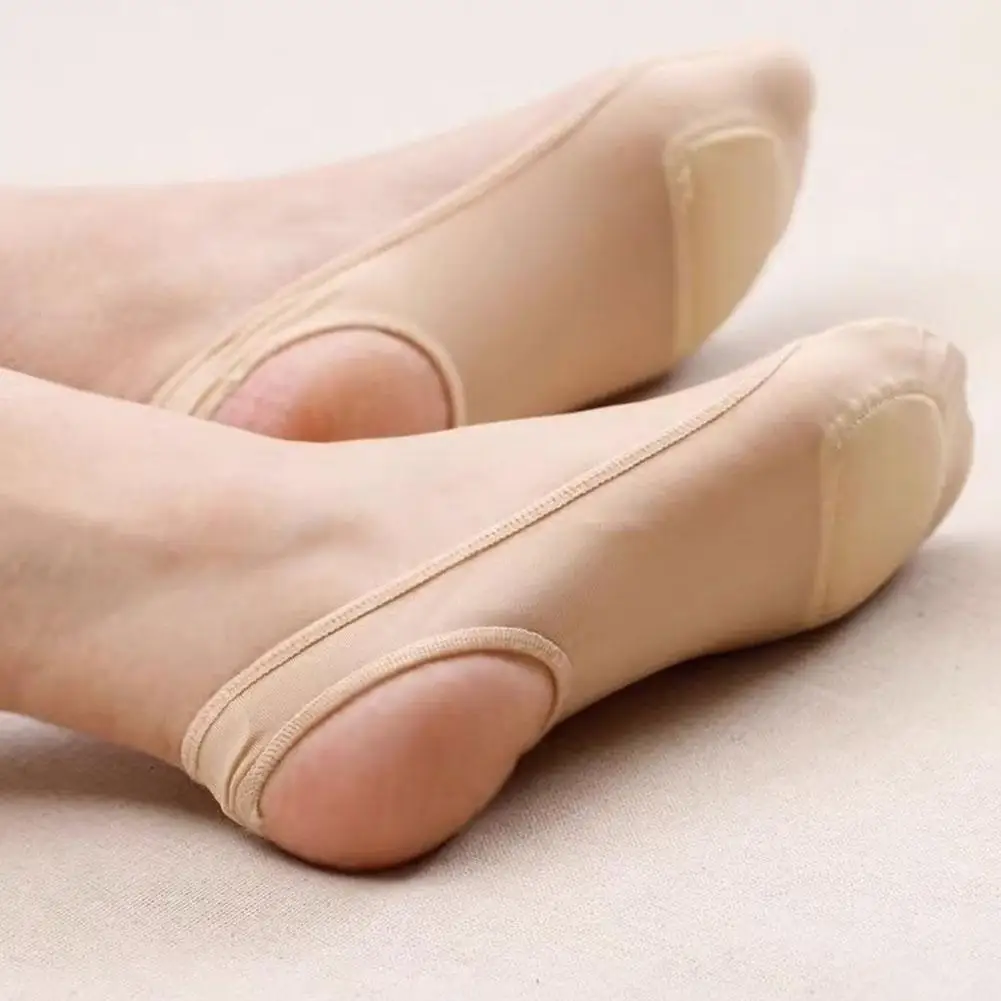 1Pairs Women's Ultra-thin Ice Silk Shallow Cut Boat Socks Invisible Silicone Anti Slip 