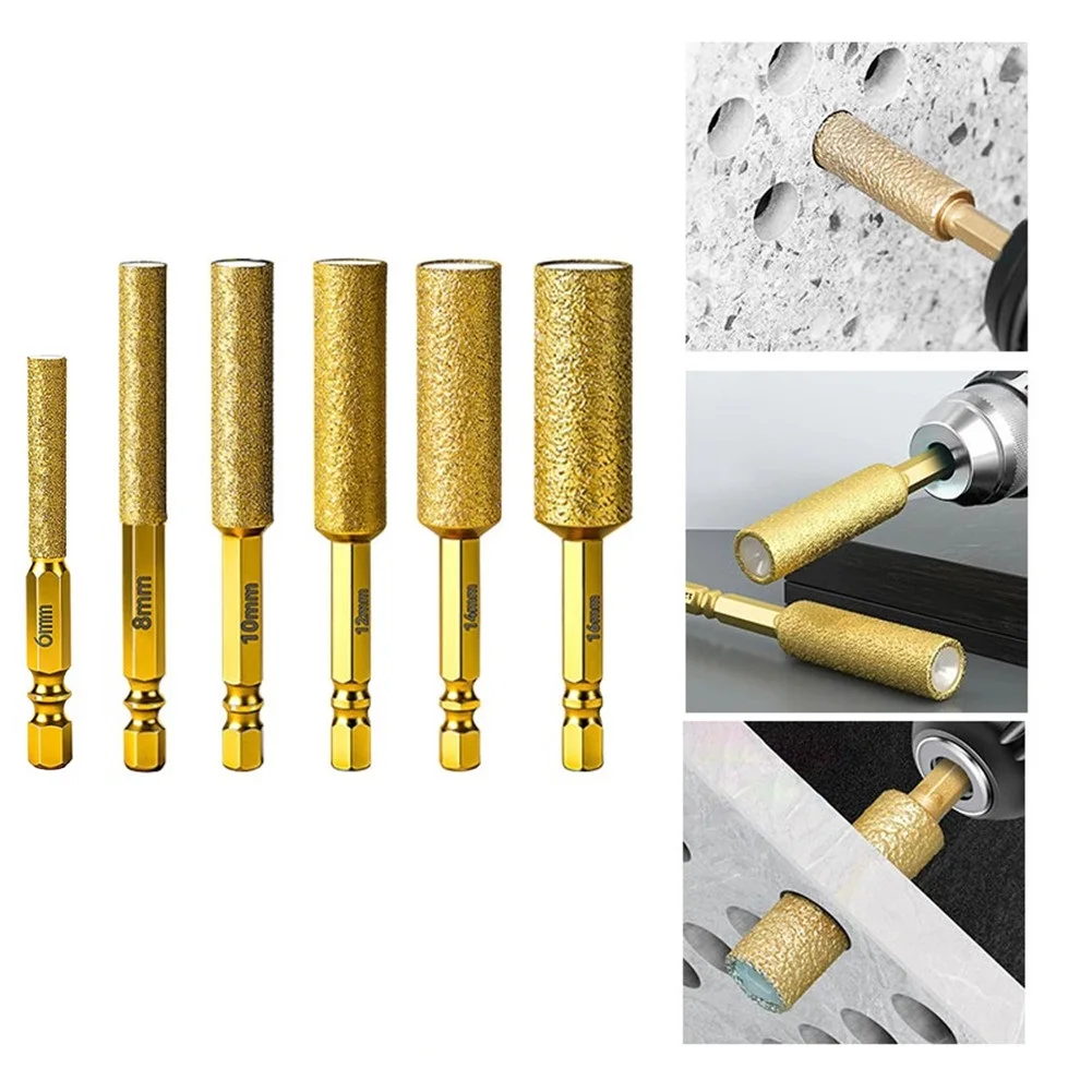 

1pcs Dry Drilling Thread Hexagonal Shank Core Drill Bits For Tile Marble 6-16mm Power Tool Accessories
