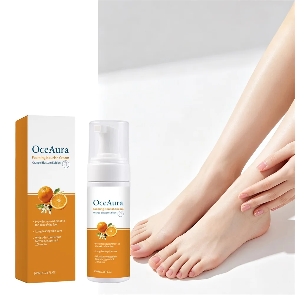 100ml Orange-Blossom Foot Nourishing Moisturizing Foam Cream Intensives Repair Foot Cream For Dry Skin Foot Care Foam
