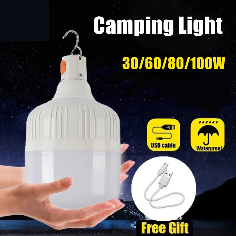 Z50 mixxar 100W Camping Light USB Rechargeable LED Light Emergency Bulb  Tents Lighting Camping Equipment Bulb Portable Lanterns