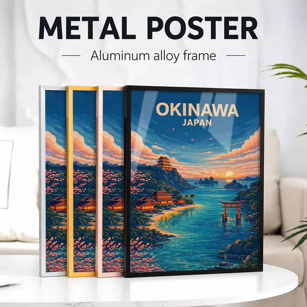 Okinawa Japan Travel Metal Poster With Aluminum Alloy Frame Personalized Photo Zen Style Wall Art For Home Office Birthday Gift