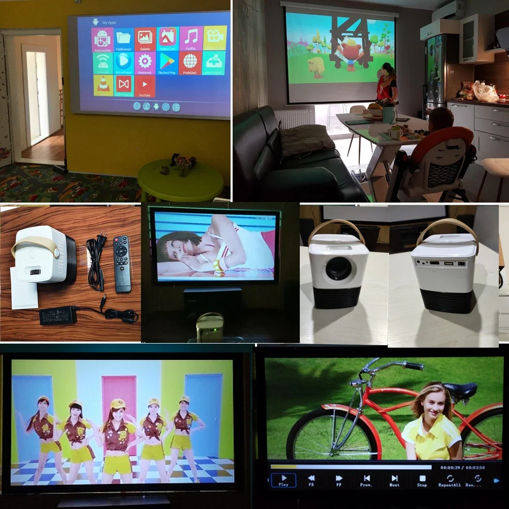 Мини-проектор Vivicine светодиодный, карманный проектор для домашнего кинотеатра с HDMI USB, видеопроектор с опцией Android Bluetooth