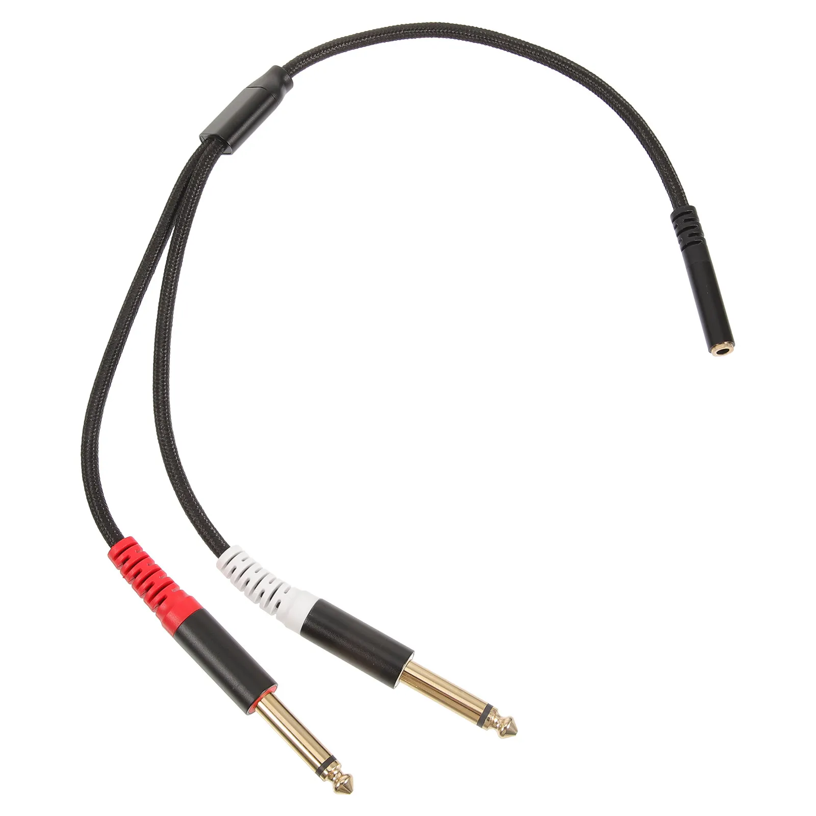 Audio Cable Splitter 3.5mm Female to Dual 6.35mm Male Adapter Flexible Gold-Plated Connectors Stable Sound Quality Audio Adapter