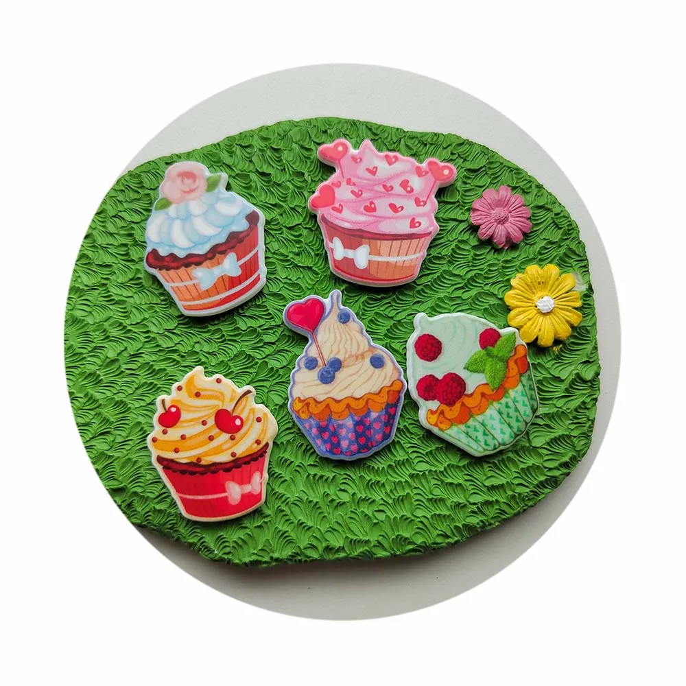 \Cupcake Ice Cream Acrylic Planar Resin DIY Scrapbooking For Phone Case Gift Crafts Homework Accessories