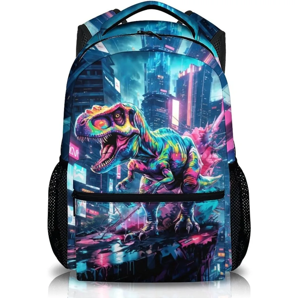 

Рюкзак с динозавром для студентов, детский подарок, 16-дюймовая модная повседневная школьная сумка для мальчиков 8-12 лет, сумки для книг с принтом большой емкости