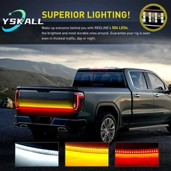 Segnale di avvertimento della striscia della barra luminosa del portellone posteriore 12V flessibile a tre file LED segnale di retromarcia della coda posteriore Super luminoso