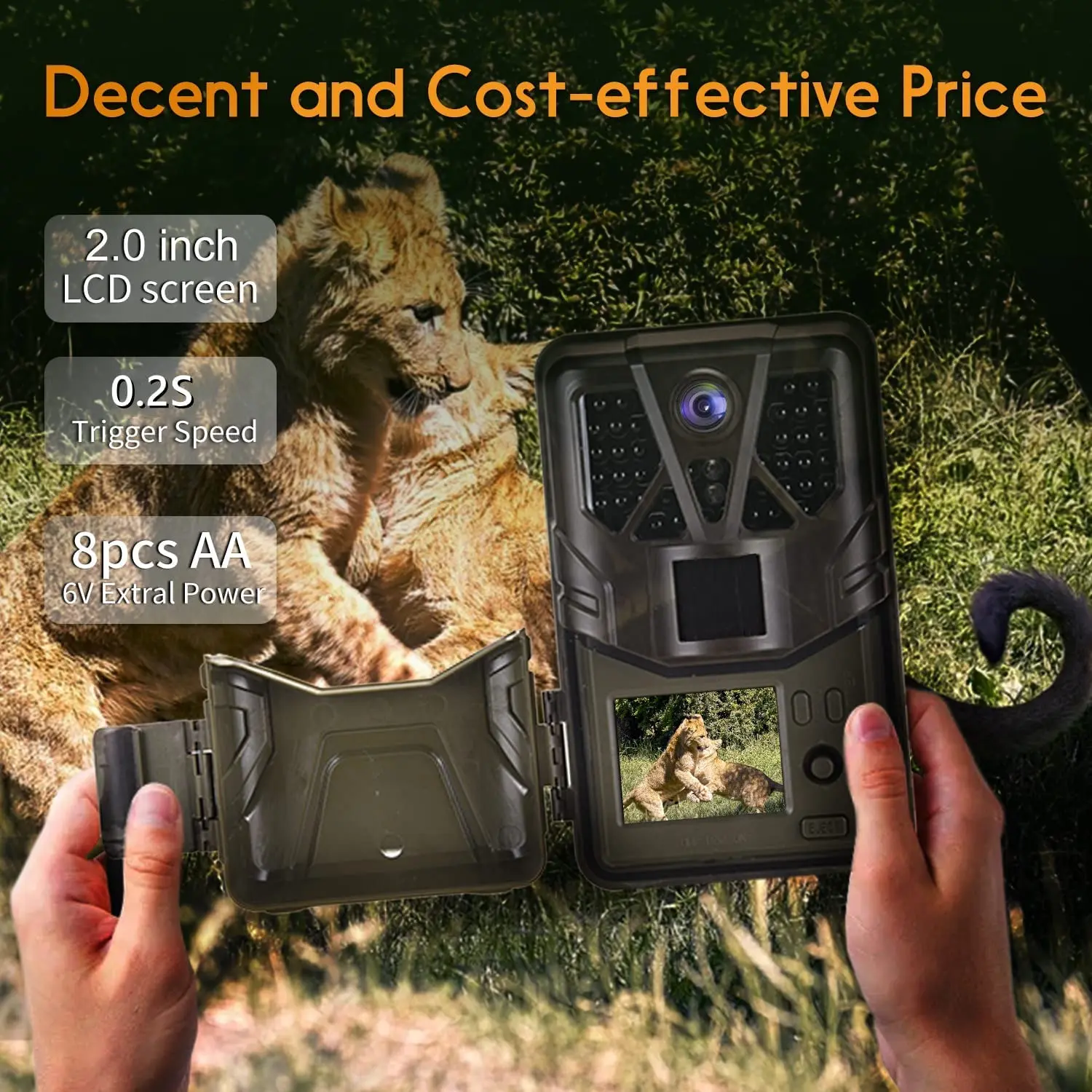 Wildlife Camera 36MP HD Trail Game Camera with Night VisionIP66 Waterproof  Wildlife  Scouting Hunting Wildlife Observation