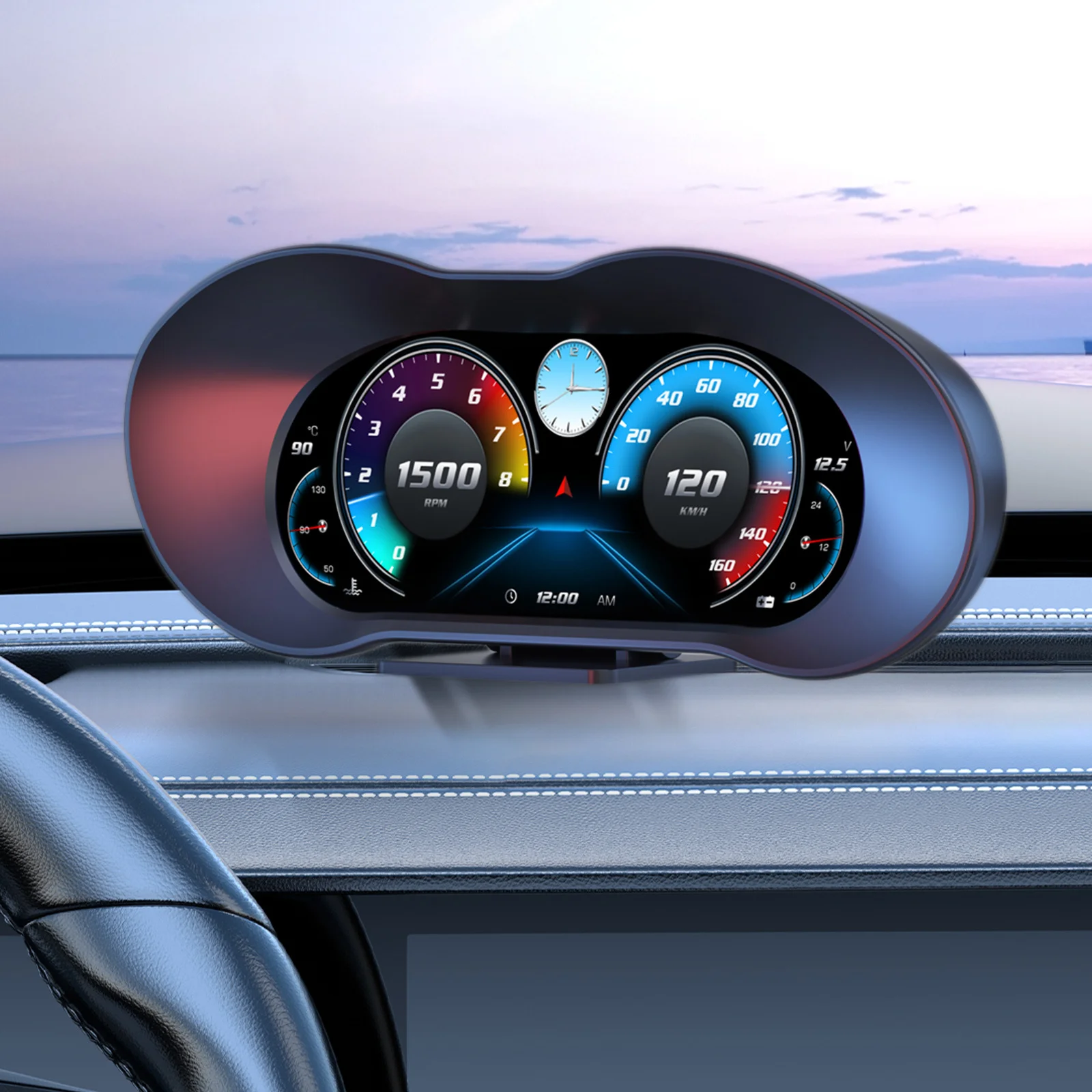 

Black Smart Car Display Hud Head Up Display for Car Digital GPS Speedometer Windshield Projector Digital Vehicle Gauge Real-Time