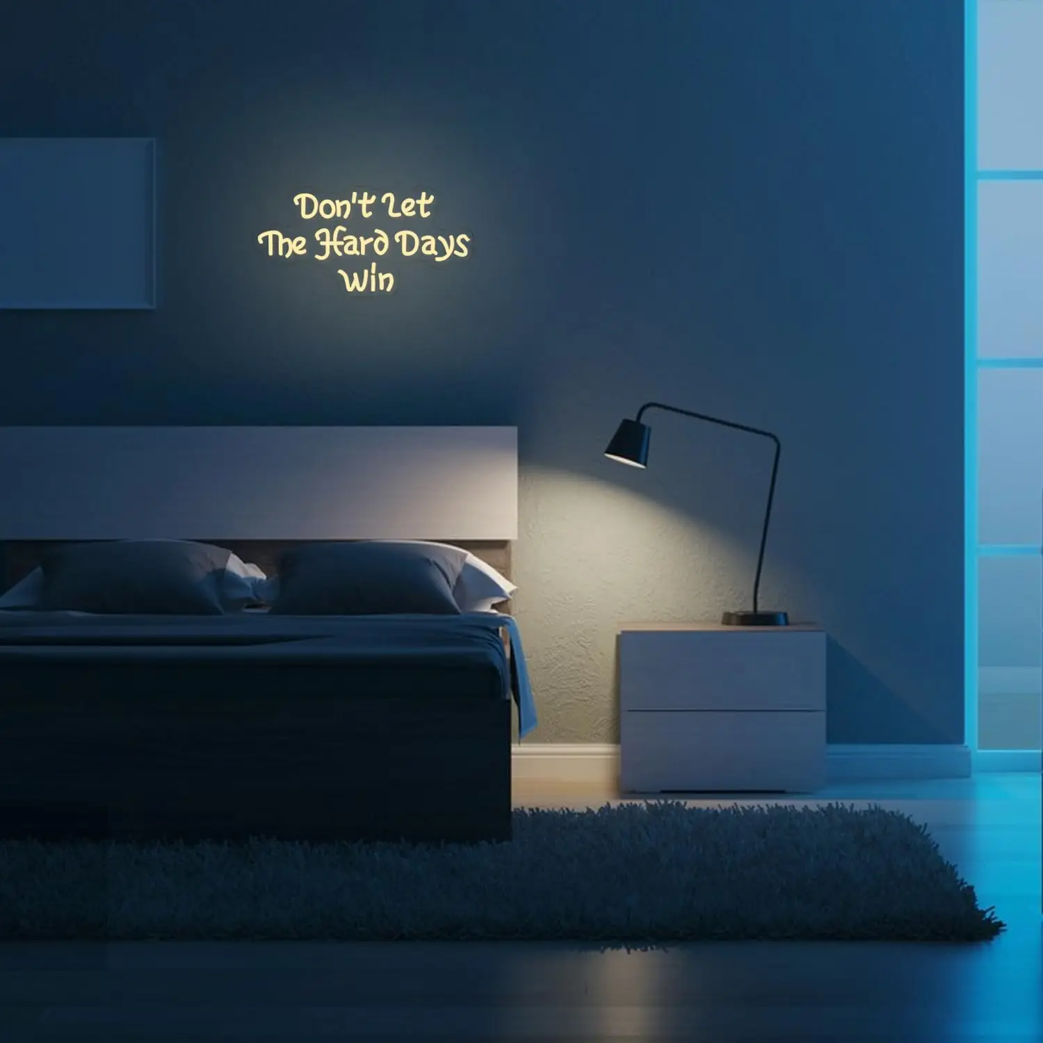 Ne laissez pas les jours durs gagnent enseigne au néon Art décor Dimmable Led néon chambre mur bureau salle d'étude maison salon décor