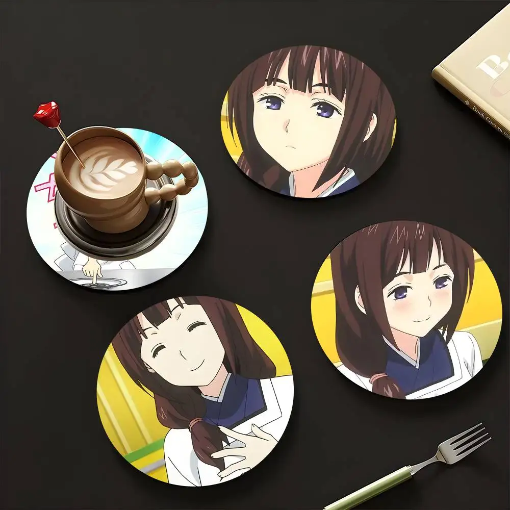 1pc Hinako Inui Anime Characters Wooden Coaster Colour Printing Cup Mat Home Desk Decoration Gifts