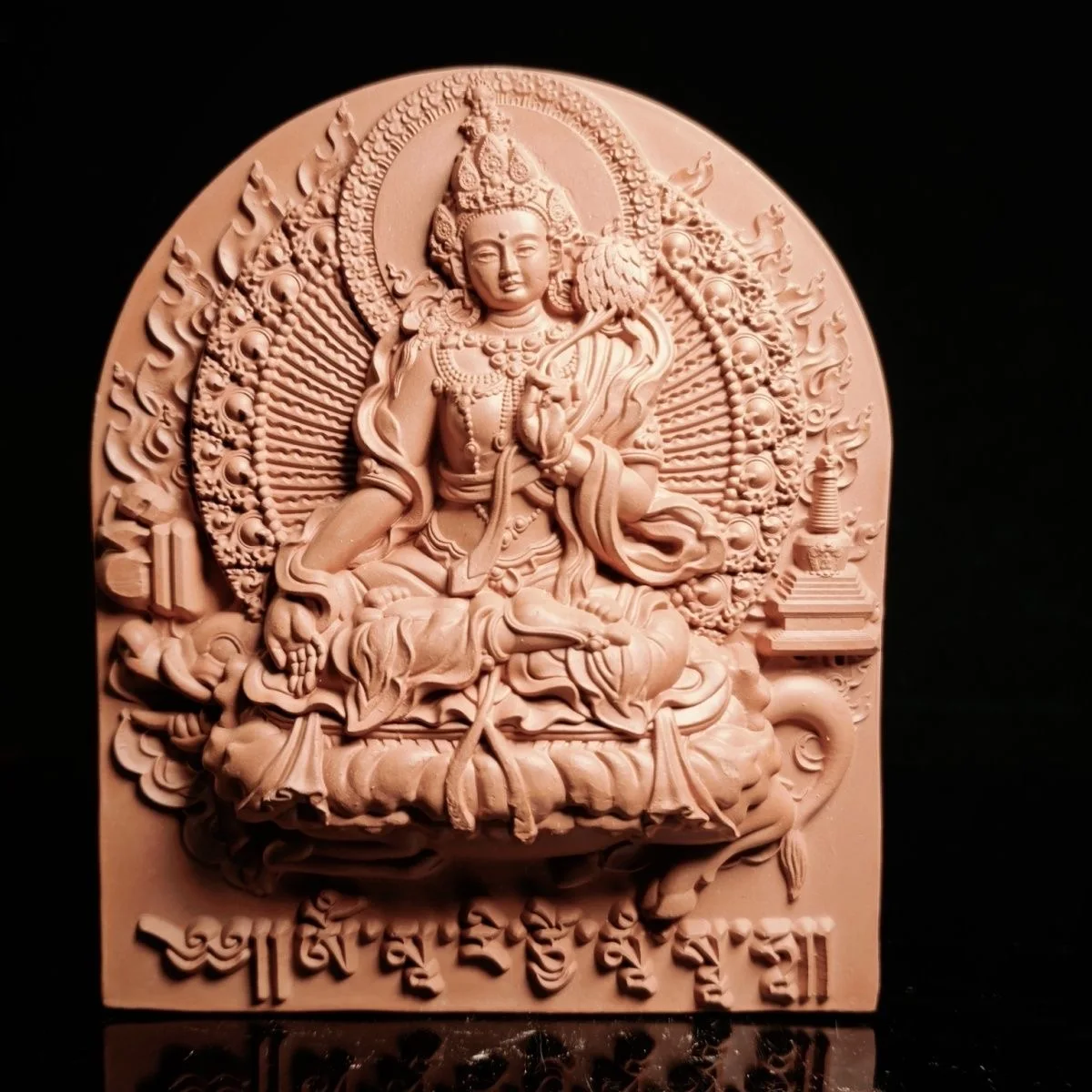 Buddhist tribute articles Mother of Light Buddha Buddhist altar offering pottery tsha-tsha Buddha statue Buddhist clay molding