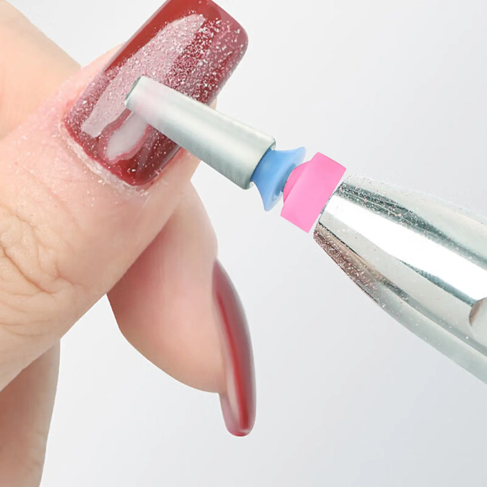 20 Pcs Manicure Nail Art Tools Polishing Head Drill Dustproof Cover Collector Bits for Nails Guard