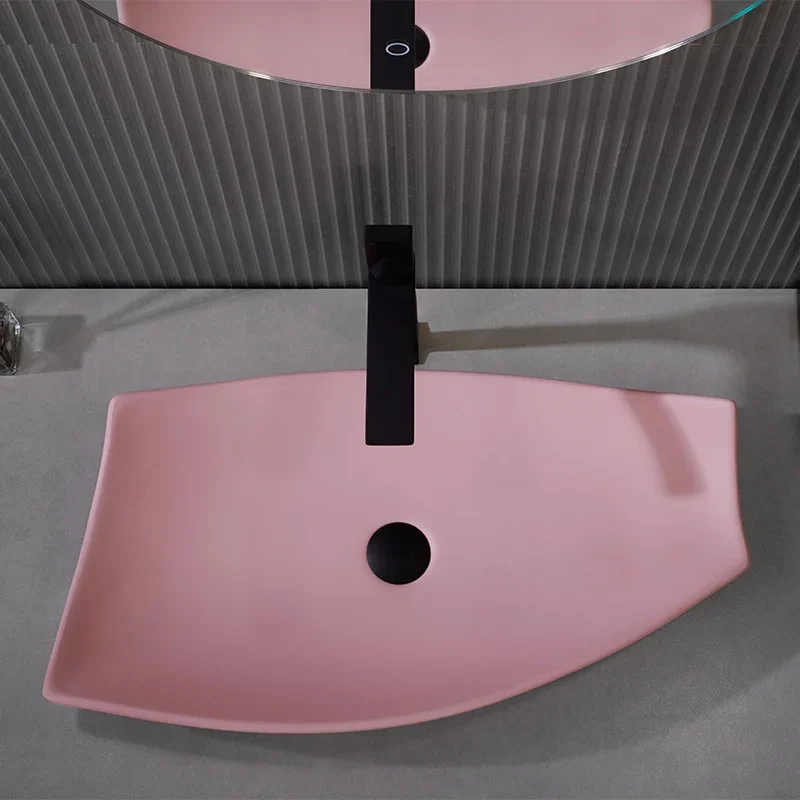 Nordic Personality Special-shaped Countertop Basin Wash Basin Feature Simple Toilet Washbasin Washbasin Pink