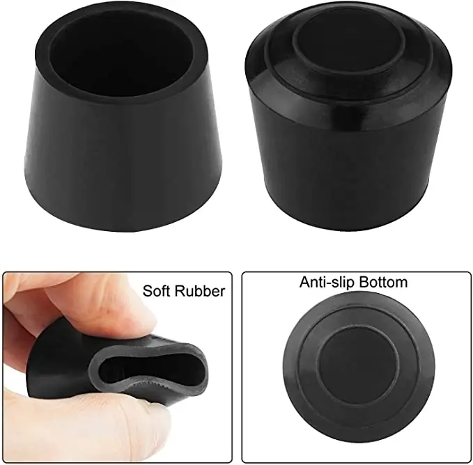 16Pcs Rubber Chair Leg Tips Caps Furniture Foot Table End Cap Covers Floor Protector for Indoor Home Outdoor Patio Garden Office