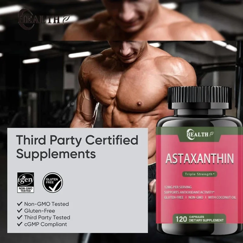 Astaxanthin Supplement, Maximum Absorption, Stronger Antioxidant Than Vitamin C, Non Gmo, Gluten Free