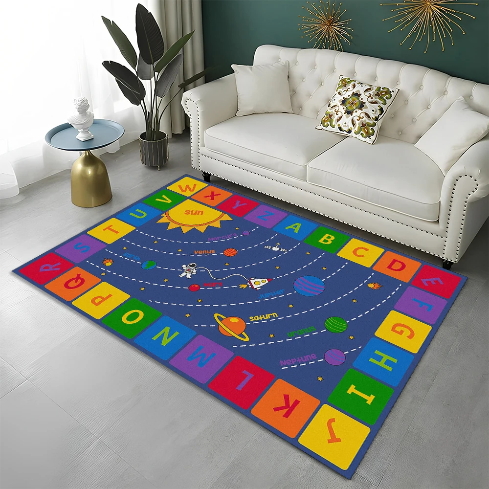 ABC Early Education Cartoon Kids Playroom Alphabet Children Crawling Area Rug,Carpet for Living Room Bedroom Sofa,Non-slip Mat