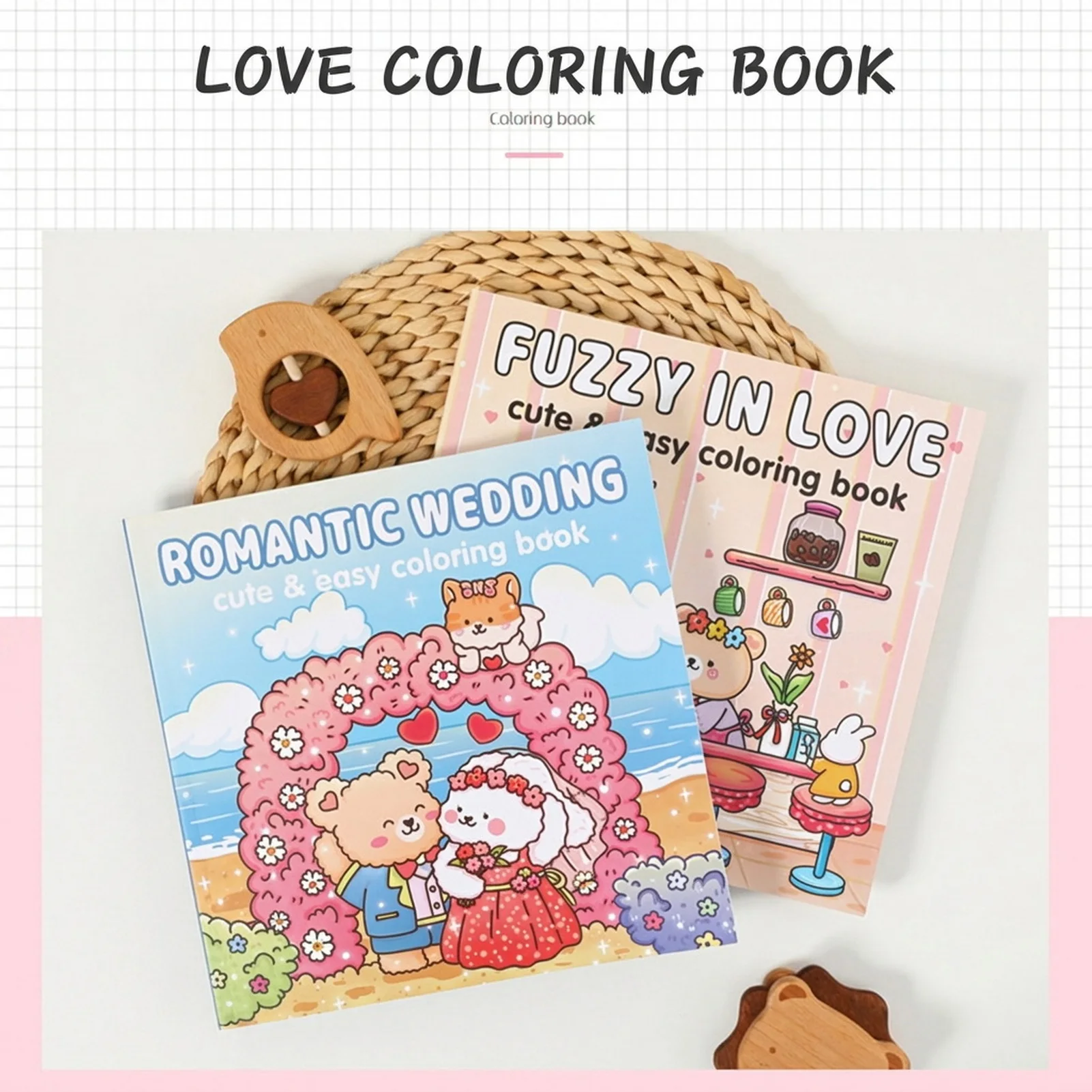 Kinder-Cartoon-Malbücher mit Hochzeitsthema, niedliche Illustrationen, Kunst-Zeichenblock für Kinder